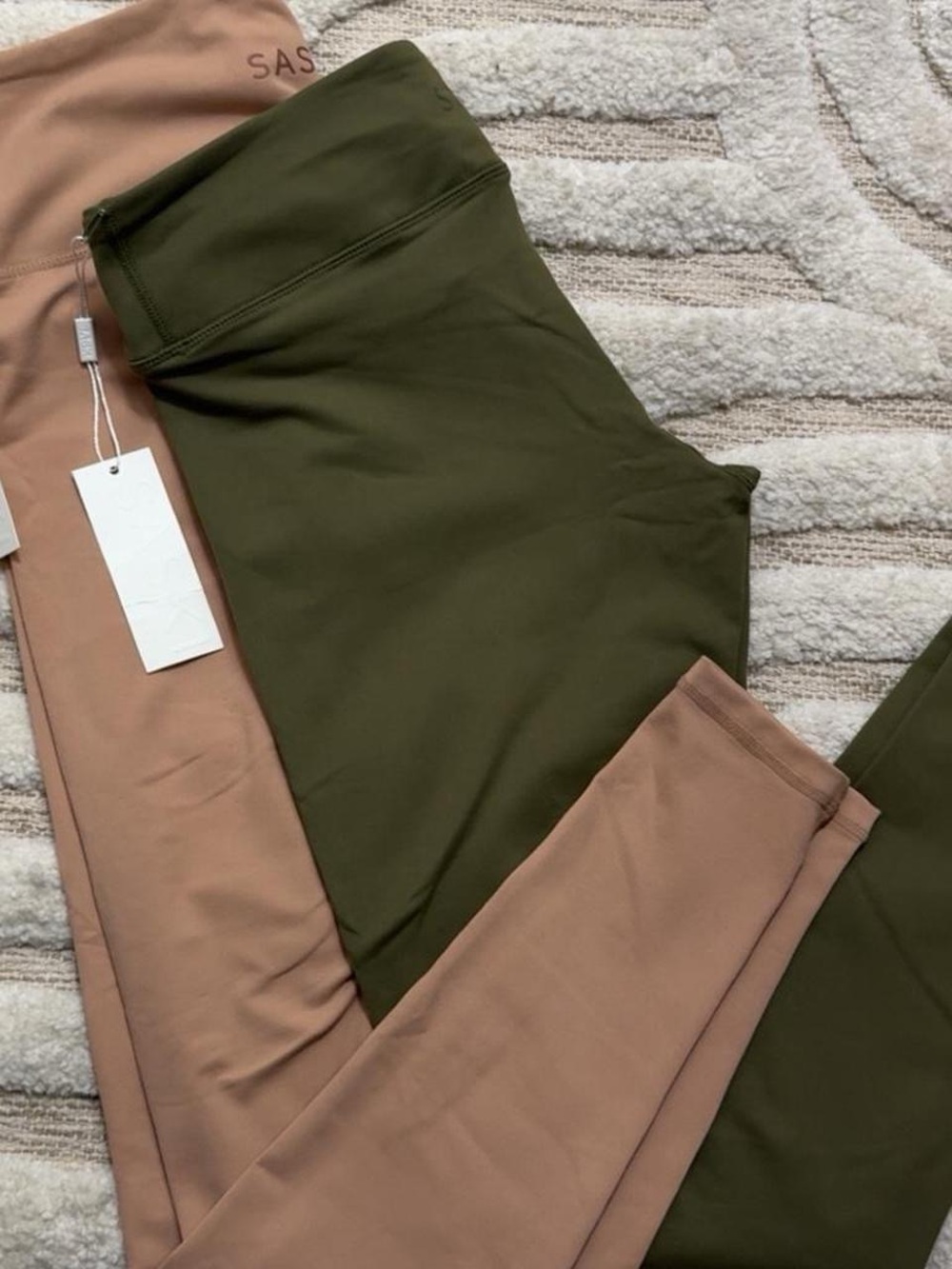 SASKI Olive & Mauve High-Waist Leggings